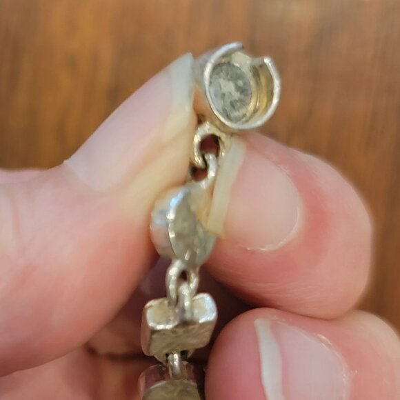 Retro Boho Multicolor Cats Eye Gemstone Bracelet w Silver Setting - Picture 6 of 8